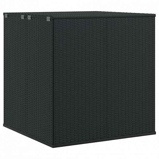 vidaXL Zahradní úložný box PE ratan 100 x 97,5 x 104 cm černý