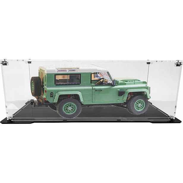 Vitrína s černou základnou pro stavebnici Lego 10317 – Land Rover Defender
