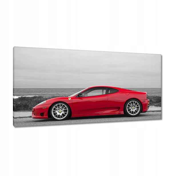 Obrazy 115x55 Červené ferrari na pláži