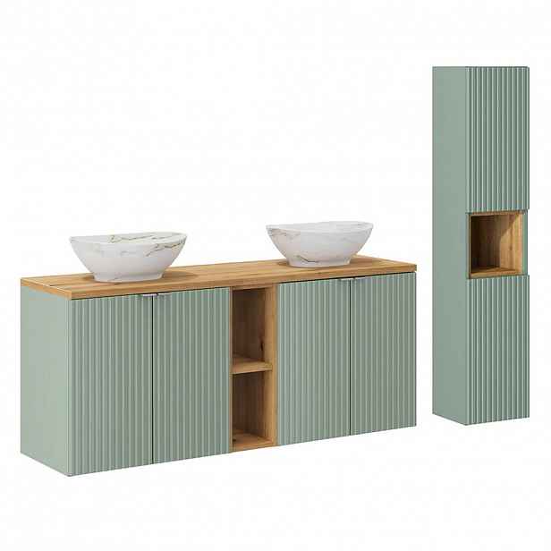Petits-meubles DVOJUMYVADLO 140.4cm Jade Zelená a dřevo