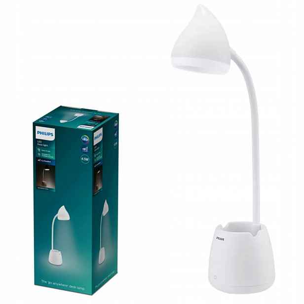 Školní stolní lampa Noční Led 4.5W Cct stmívatelná Usb bílá Philips