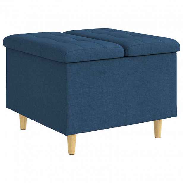 vidaXL Ottoman s úložným prostorem Modrá 60 x 60 x 45 cm textil