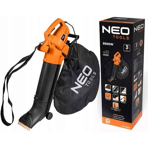 Vysavač 2v1 zahradní s pytlem a drtičem foukač 3500W 45L Neo
