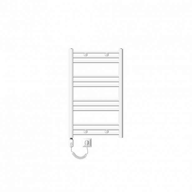 LuxeBath ELEKTRICKÝ KOUPELNOVÝ TOPNÝ TĚLESO Sahara 600 x 800 mm, bílé, zakřivené, s topným tělesem 600 W