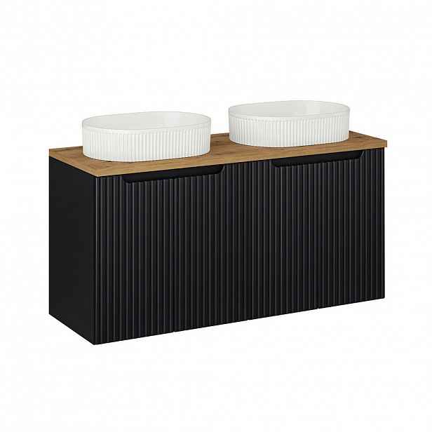 Petits-meubles DVOJUMYVADLO 120cm Riva Černá a dřevěná