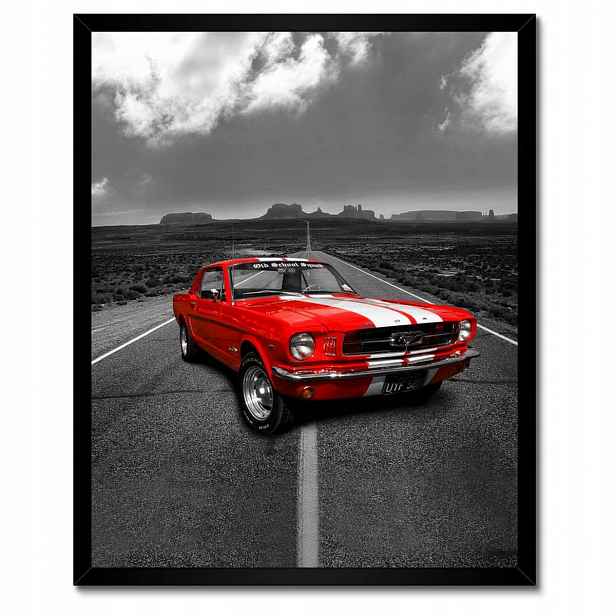 Plakáty v rámu 40x50 Červený Ford Mustang Usa