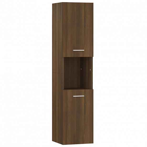 vidaXL Koupelnová skříňka hnědý dub 30 x 30 x 130 cm kompozitní dřevo