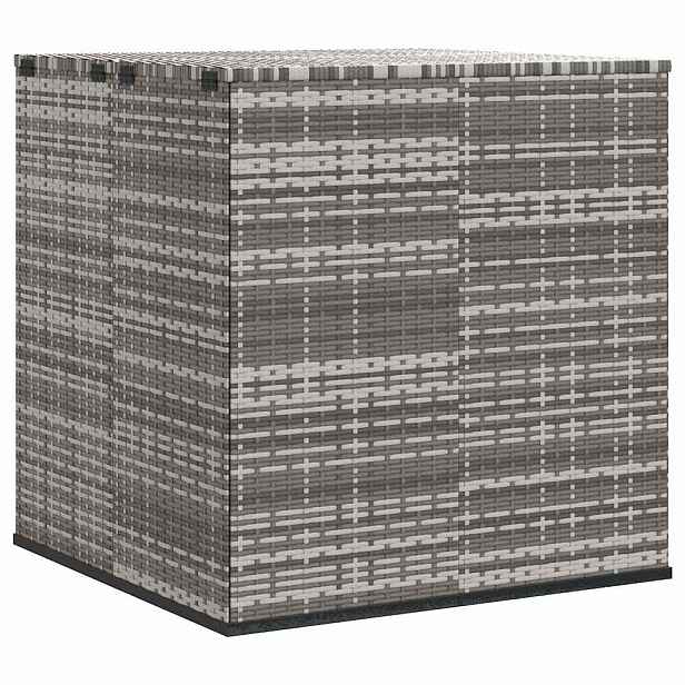 vidaXL Zahradní úložný box PE ratan 100 x 97,5 x 104 cm šedý