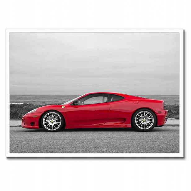Plakáty v rámu 70x50 Červené ferrari na pláži
