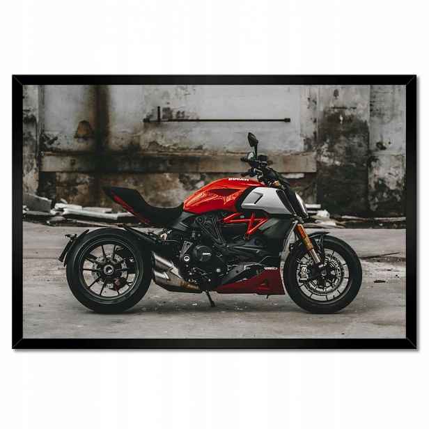 Plakáty v rámu 60x40 Červené Ducati Motocykl
