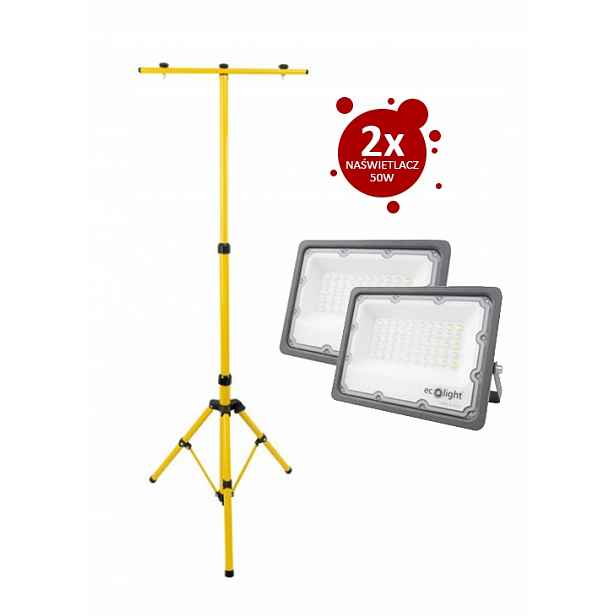 Dvojitý stativ pro Led zářiče 2 zářiče 50W 5000lm 4000K IP65