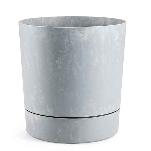 HowHomely Květináč s podmiskou AZALEA 22,5 cm šedý beton