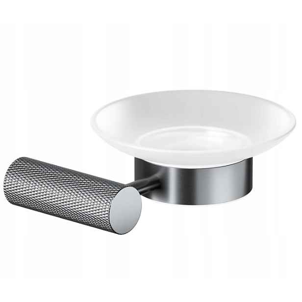 Nástěnná Mýdlenka Zen Černá Gun Metal nástěnná Sklo mléčná cersanit