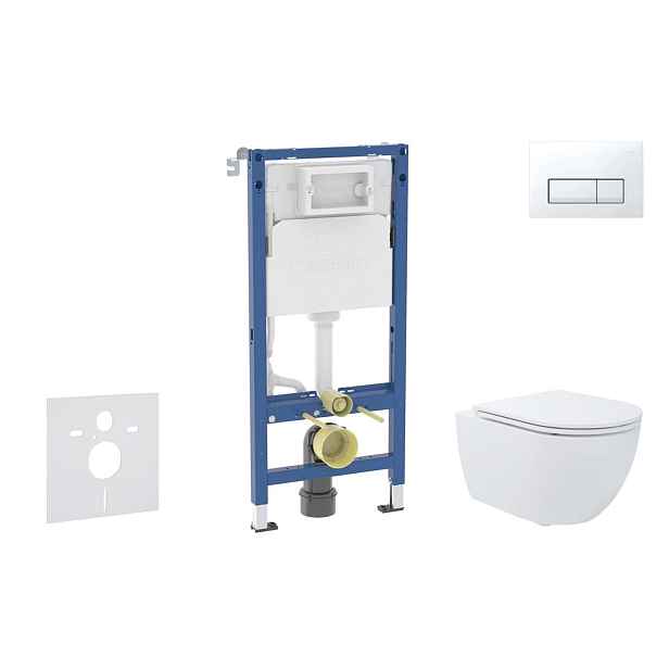 SANITINO - Set předstěnové instalace, klozetu Oudee a Slim sedátka softclose, tlačítko Delta50, alpská bílá SANI11CA31164
