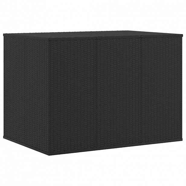 vidaXL Zahradní úložný box PE ratan 145 x 100 x 103 cm černý