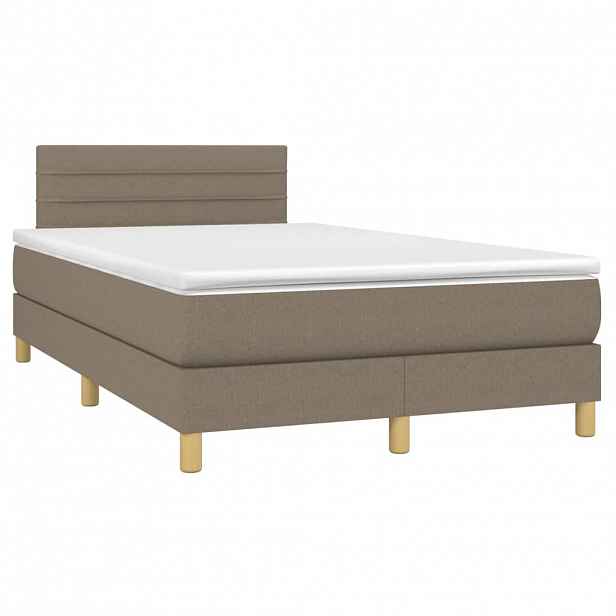 vidaXL Box spring postel s matrací taupe 120x190 cm textil