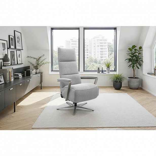 Sit & More RELAXAČNÍ KŘESLO, textil, světle šedá