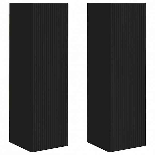 vidaXL TV wall cabinet 2 ks Černá Kompozitní dřevo