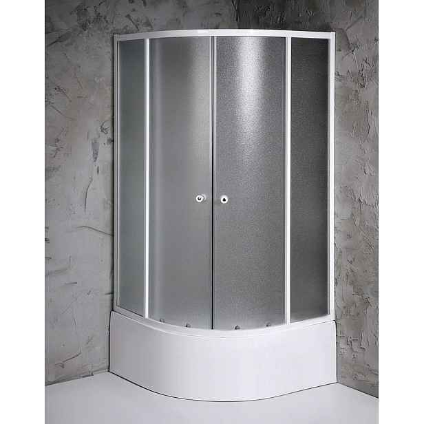 Aqualine - Sprchový kout Arlen 90x90x150 cm, bílá/sklo BRICK BTR903
