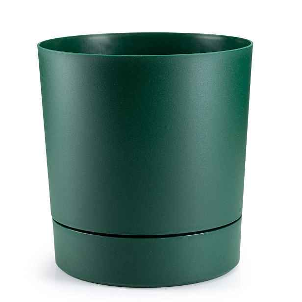 HowHomely Květináč s podmiskou AZALEA 22,5 cm zelený