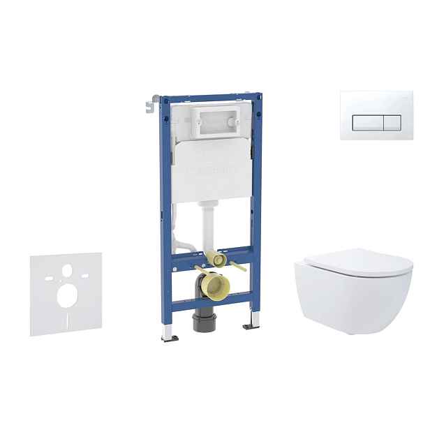 SANITINO - Set předstěnové instalace, klozetu Oudee a sedátka softclose, tlačítko Delta50, alpská bílá SANI11CA31165