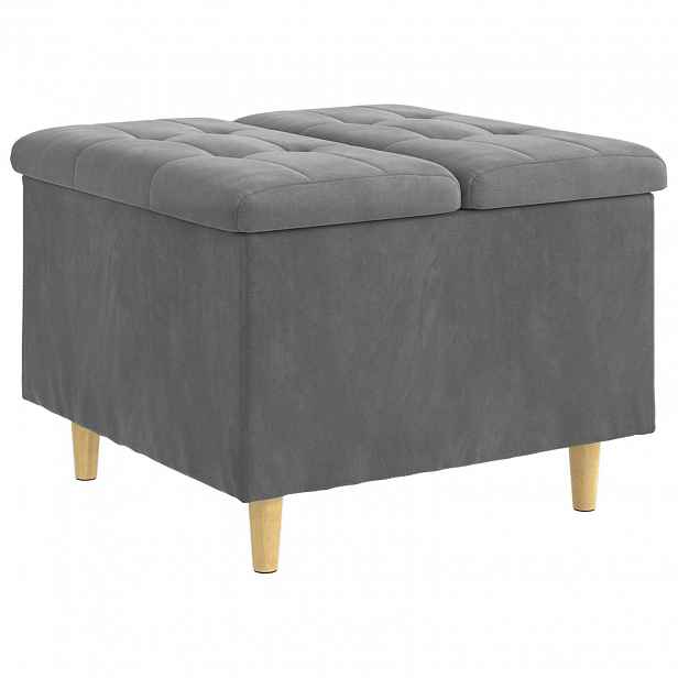 vidaXL Ottoman s úložným prostorem Tmavě šedá 60 x 60 x 45 cm samet
