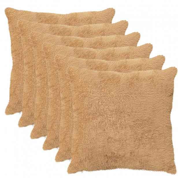 vidaXL Povlak na polštář 6 ks HEERLEN Taupe 70 x 70 cm Umělá králičí
