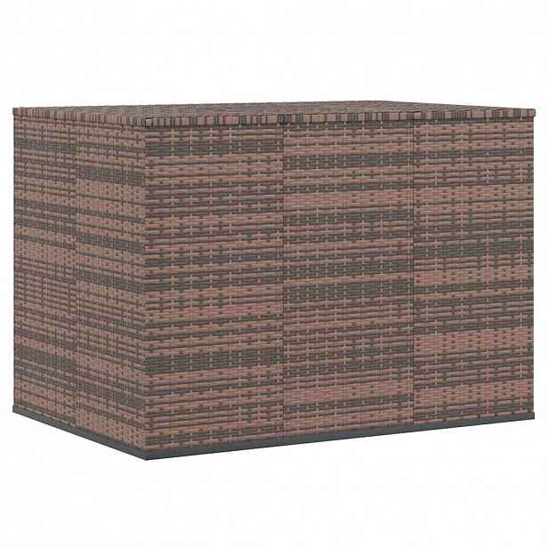 vidaXL Zahradní úložný box PE ratan 145 x 100 x 103 cm hnědý