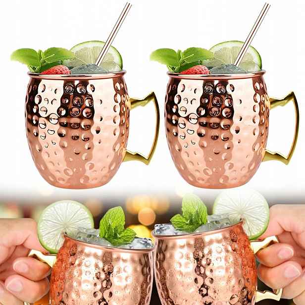 2 x lisovaný měděný hrnek 530 ml
