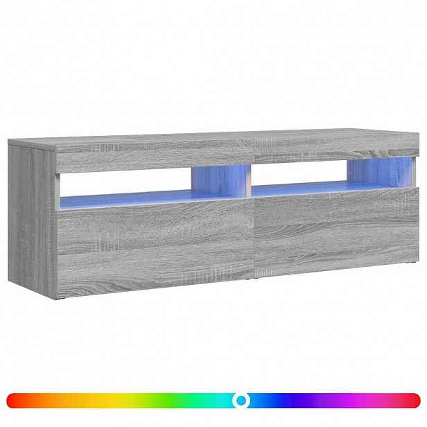 vidaXL TV skříňka s LED osvětlením šedá sonoma 120 x 35 x 40 cm