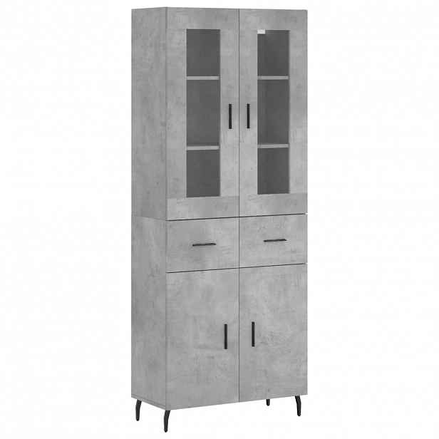 vidaXL Skříň highboard betonově šedá 69,5x34x180 cm kompozitní dřevo