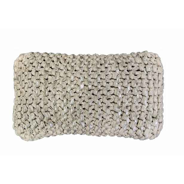 Béžovo-stříbrný polštář s velkými oky Kian Rope - 30*50 cm Mars & More