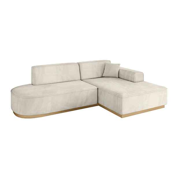 ALTDECOR ROHOVÁ SEDAČKA s otomanem, pravá IREA-L1-v2 232x165x80 Béžová Velur