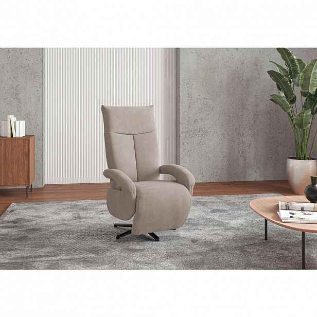 Sit & More KŘESLO, textil, šedobéžová