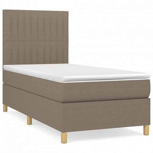 vidaXL Box spring postel s matrací taupe 100 x 200 cm textil