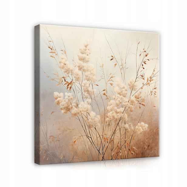 Obraz Boho Rostliny Béžový Moderní Na Plátně Stěna Ložnice 80x80