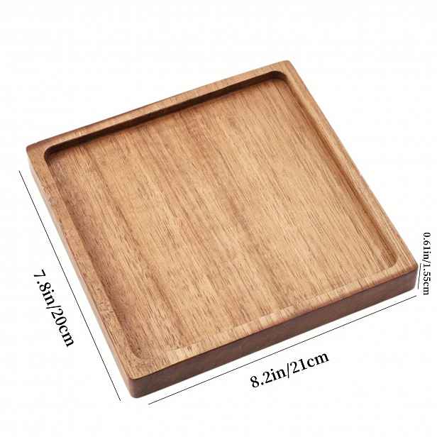 TEMU Akáciový dřevěný multifunkční domácí podnos, dřevěný podnos, čajový občerstvení, japonský dřevěný masivní dřevěný podnos na ovoce, talíř na čaj