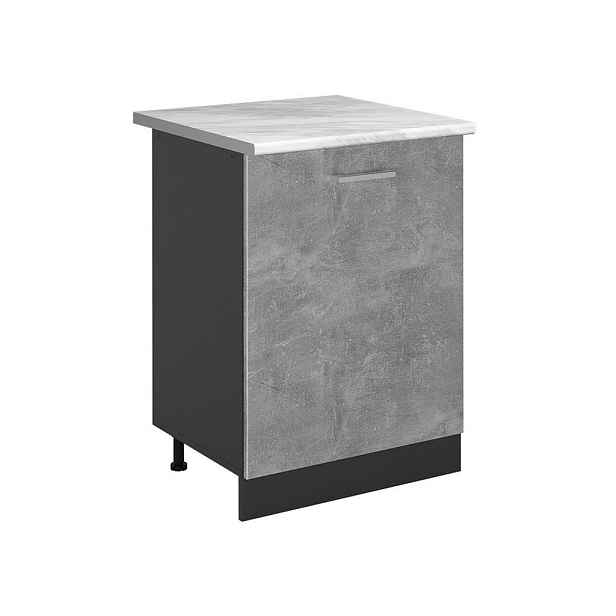 Vicco SPODNÍ SKŘÍŇKA KUCHYŇSKÉ LINKY R-Line, Beton/Antracit, 60 cm s 1 dveřmi pracovná doska Mramor