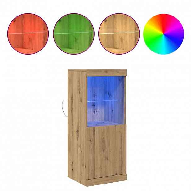 vidaXL LED komoda Artisanový dub 41 x 37 x 100 cm Kompozitní dřevo