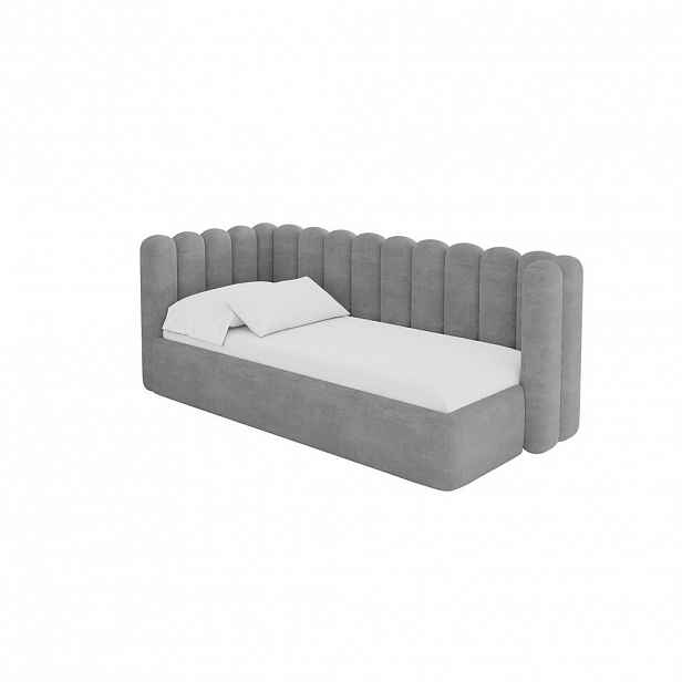 ALTDECOR JEDNOLŮŽKOVÁ POSTEL pro mládež s úložným prostorem, vpravo - HUGY 80x200 šedá