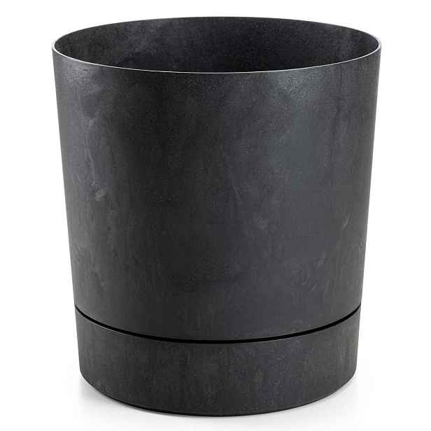 HowHomely Květináč s podmiskou AZALEA 35 cm černý beton