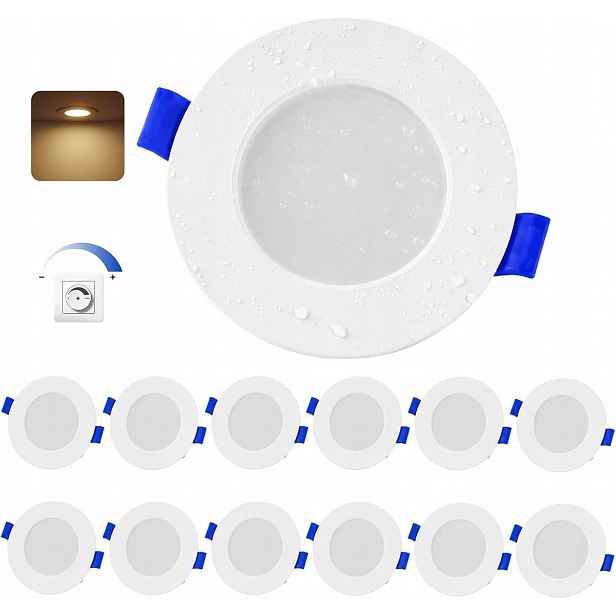 Sada 12x Led reflektor pro vestavbu 4W 370lm 2700K IP44 stmívatelný Leselux