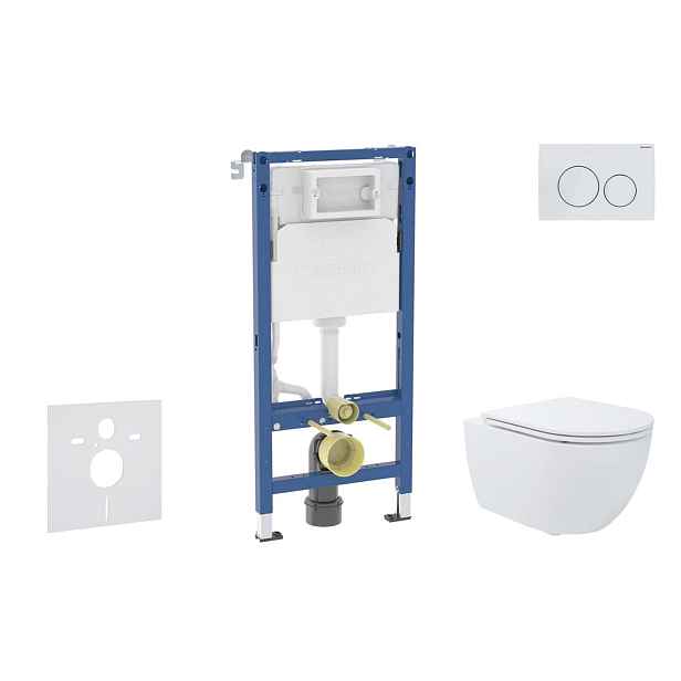 SANITINO - Set předstěnové instalace, klozetu Oudee a Slim sedátka softclose, tlačítko Delta20, alpská bílá SANI11CA31166