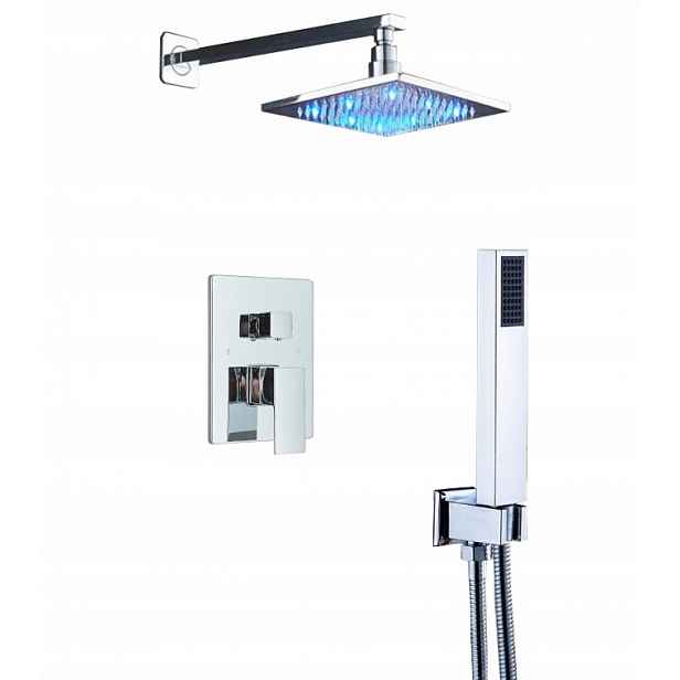 Podomítkový Set Dešťová Sprcha 20 CM Led Chrom