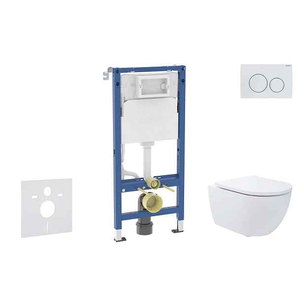 SANITINO - Set předstěnové instalace, klozetu Oudee a sedátka softclose, tlačítko Delta20, alpská bílá SANI11CA31167