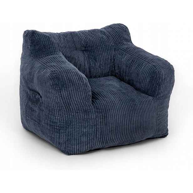 Sedací Vak S Výplní 90 x 85 x 60 CM Ergonomický Modrý