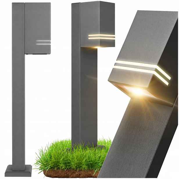 Zahradní Led lampa 50 cm venkovní stojací sloupek GU10 Led IP44 antracit