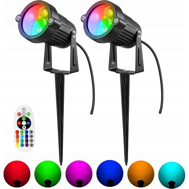 Zahradní Reflektor Pro Osvětlení Stromů, Zemní Zapichovací Lampa, Černá, 2X