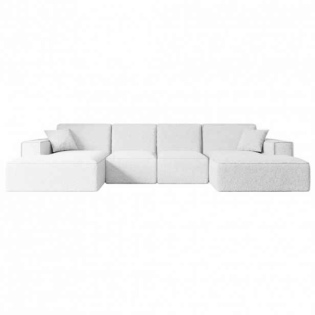 ALTDECOR SEDACÍ SOUPRAVA SIERRA-U – 349 x 169 x 80 cm, bílá buklé