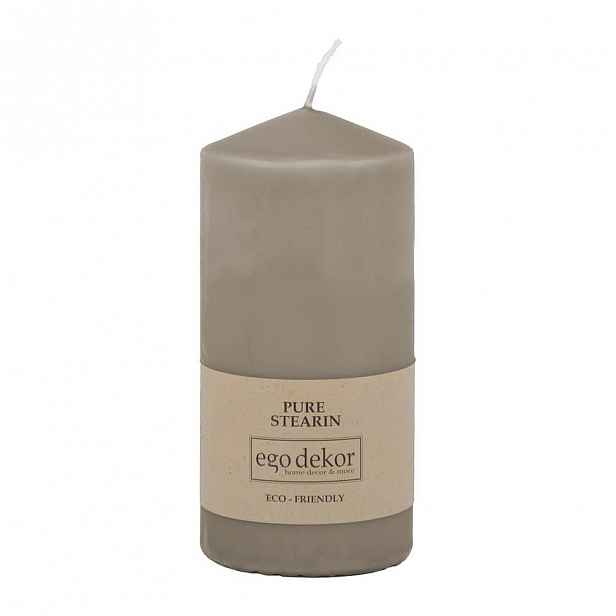 Hnědá svíčka Baltic Candles Eco Top, výška 14 cm